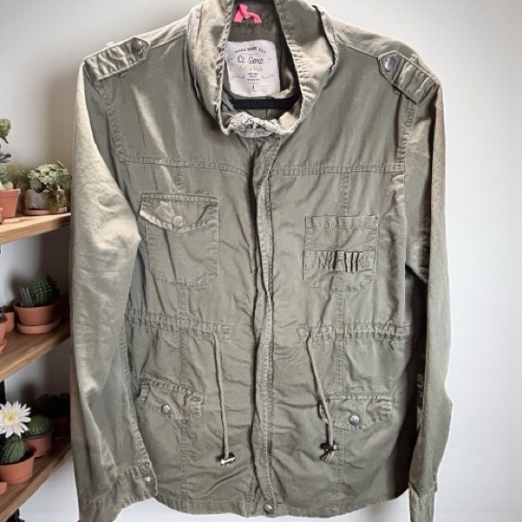 Ci Sono Jackets & Blazers - Ci Sono Olive Green Military Style Jacket